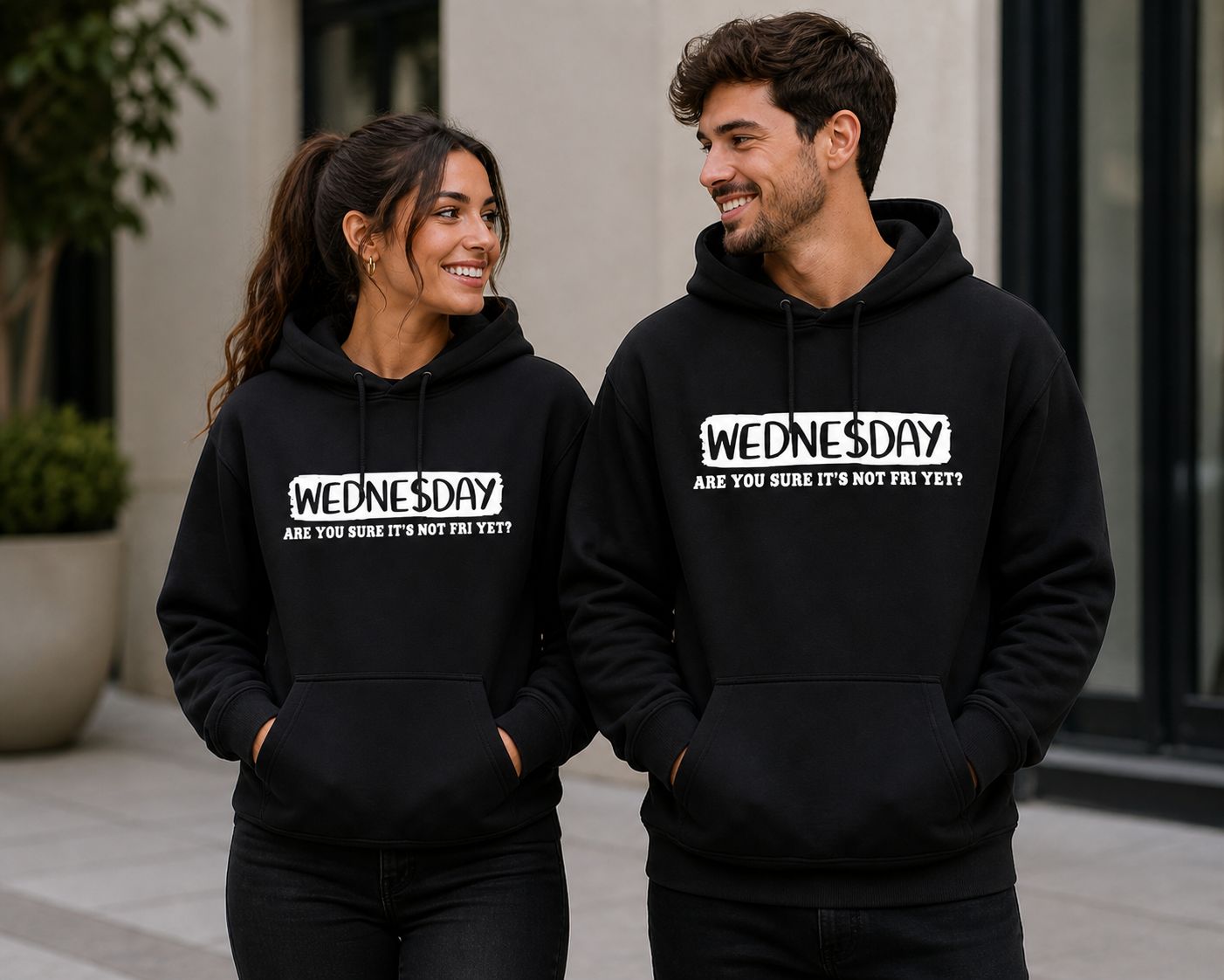 Funny Hoodie “Wednesday – Are You Sure It’s Not Friday Yet?” – Grappige Hoodie voor Werk &amp; Weekend Liefhebbers