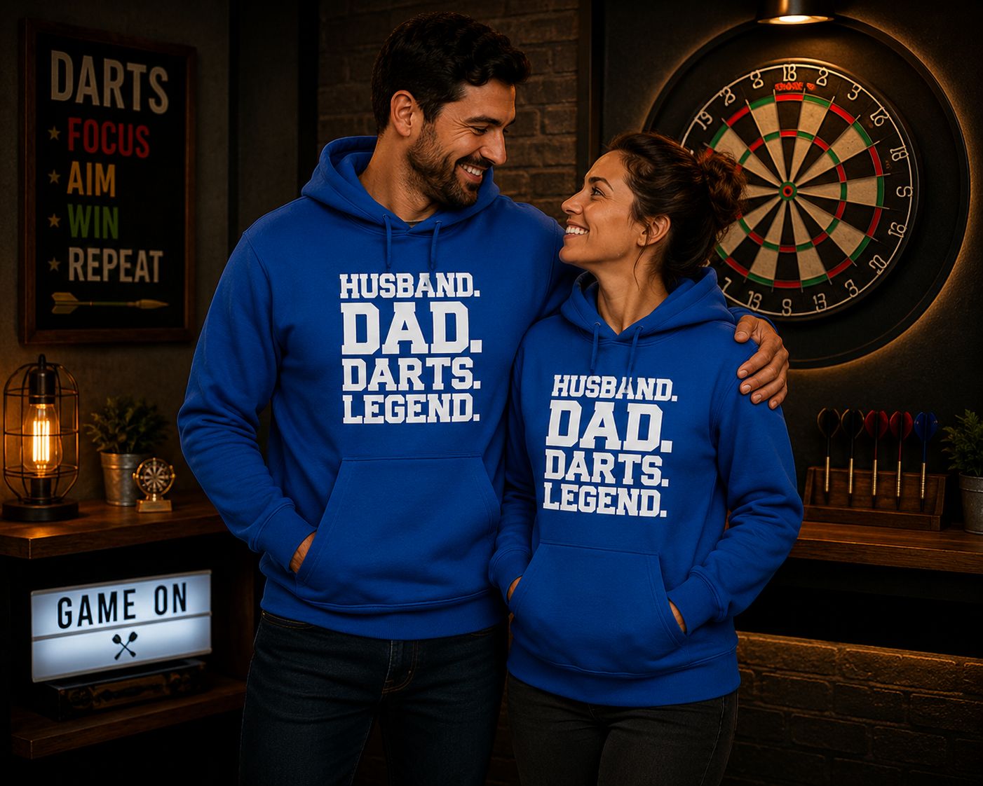 Husband Dad Darts Legend - Hoodie – Funny Darts Hoodie voor Papa &amp; Echtgenoot