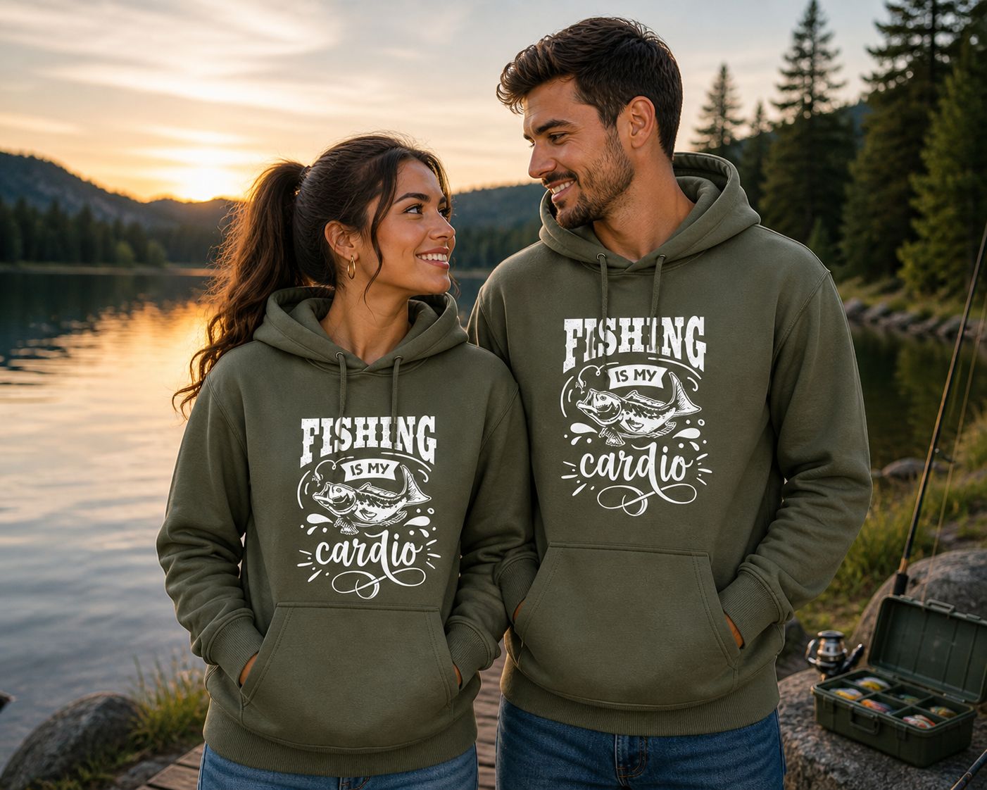 Fishing Is My Cardio Hoodie – Funny Fishing Hoodie – Unisex Cadeau voor Vissers Dames &amp; Heren