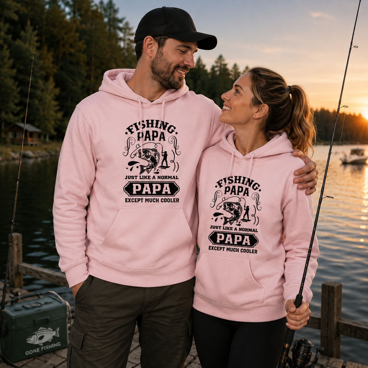 Fishing Papa - Hoodie – Just Like A Normal Papa Except Much Cooler – Cadeau voor Vissers Papa