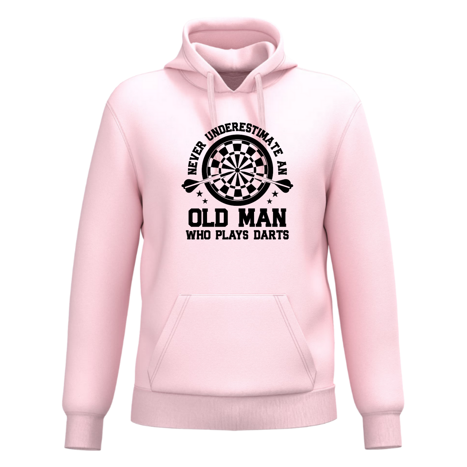 NEVER UNDERESTIMATE AN OLD MAN WHO PLAYS DARTS(verschillende kleuren)