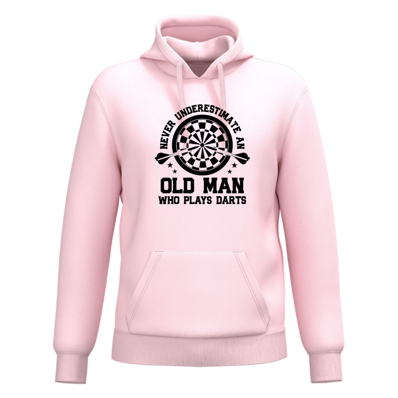 NEVER UNDERESTIMATE AN OLD MAN WHO PLAYS DARTS(verschillende kleuren)