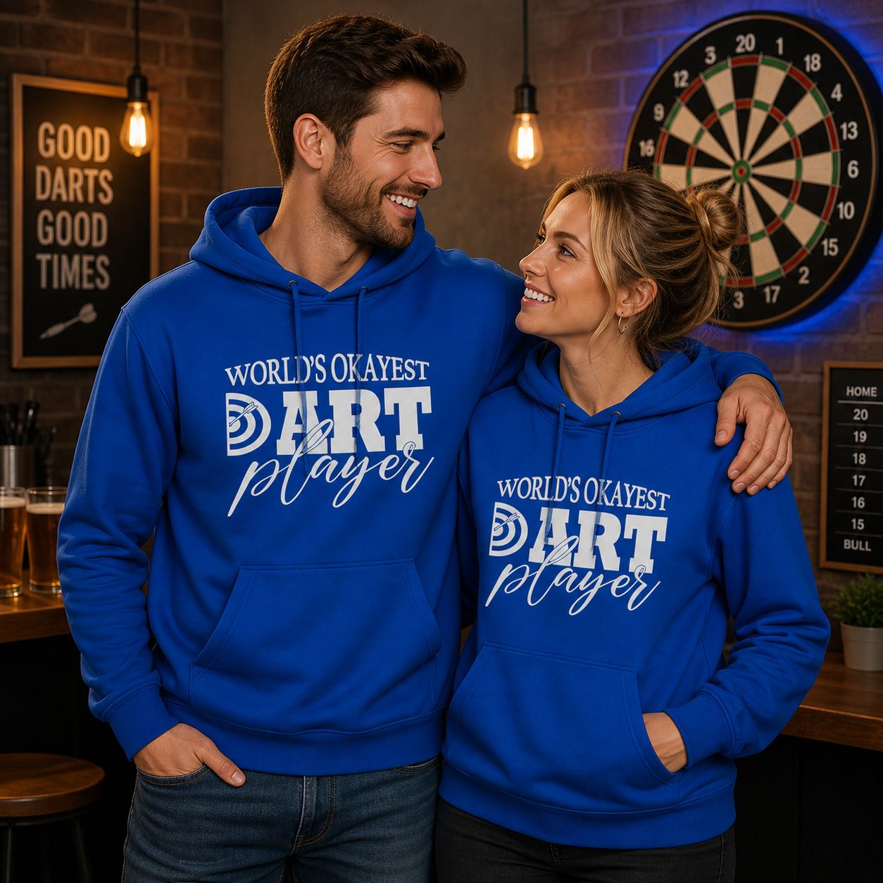 World’s Okayest Dart Player Hoodie – Funny Darts Hoodie – Unisex Cadeau voor Darts Spelers