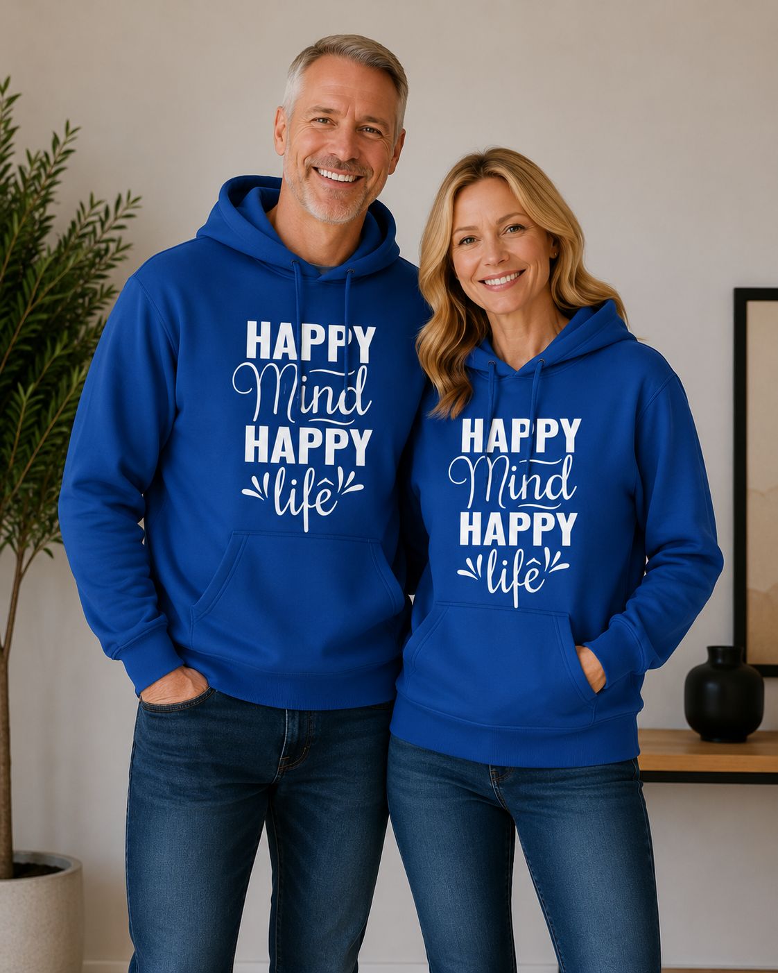 Hoodie ‘Happy Mind Happy Life’ – Positieve Hoodie met Inspirerende Tekst