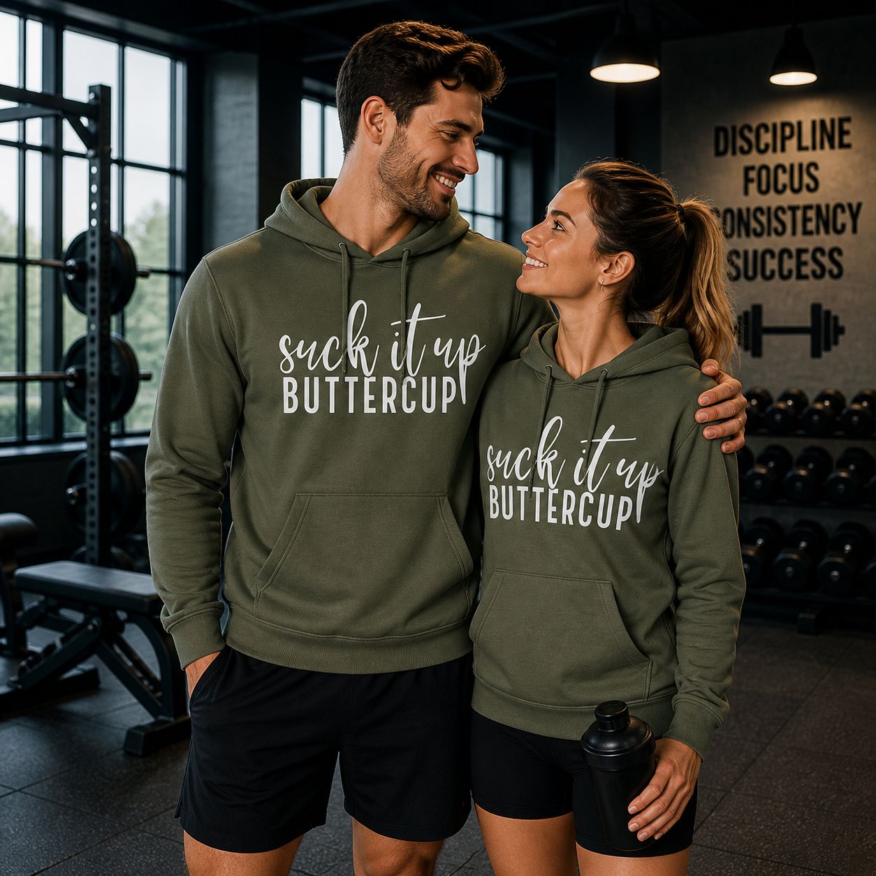 Suck It Up Buttercup Hoodie – Funny Fitness Hoodie – Motivatie Gym Hoodie Unisex