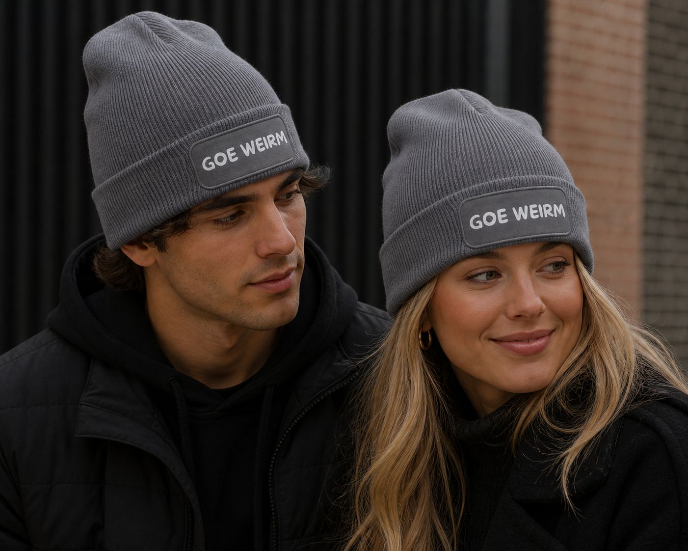 Wintermuts “Goe Weirm” – Warme Vlaamse Muts met Humoristische Tekst voor Winterdagen