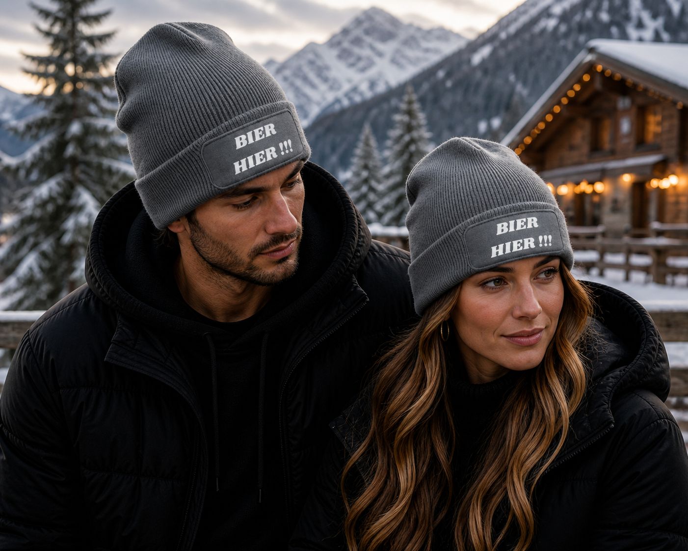 Wintermuts “Bier Hier” – Grappige Biermuts voor Après-Ski, Feestjes &amp; Koude Winterdagen