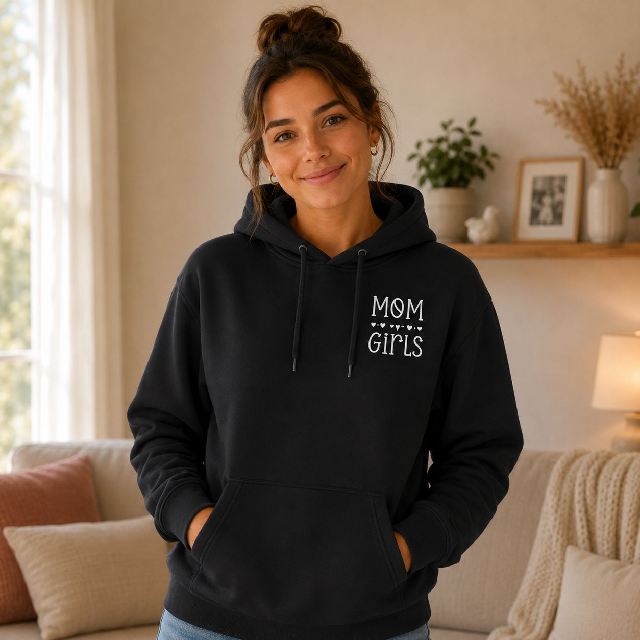Mom Of Girls Hoodie - Trendy Mama Hoodie - Leuk Cadeau voor Meisjesmama