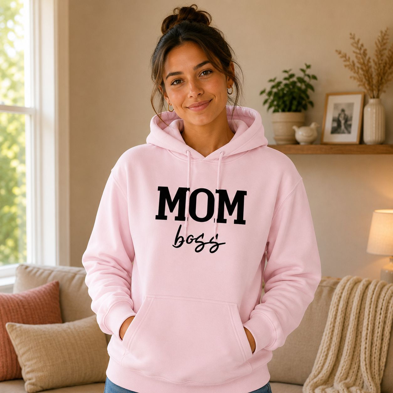 Mom Boss Hoodie - Stoere Mama Hoodie - Trendy Cadeau voor Mama
