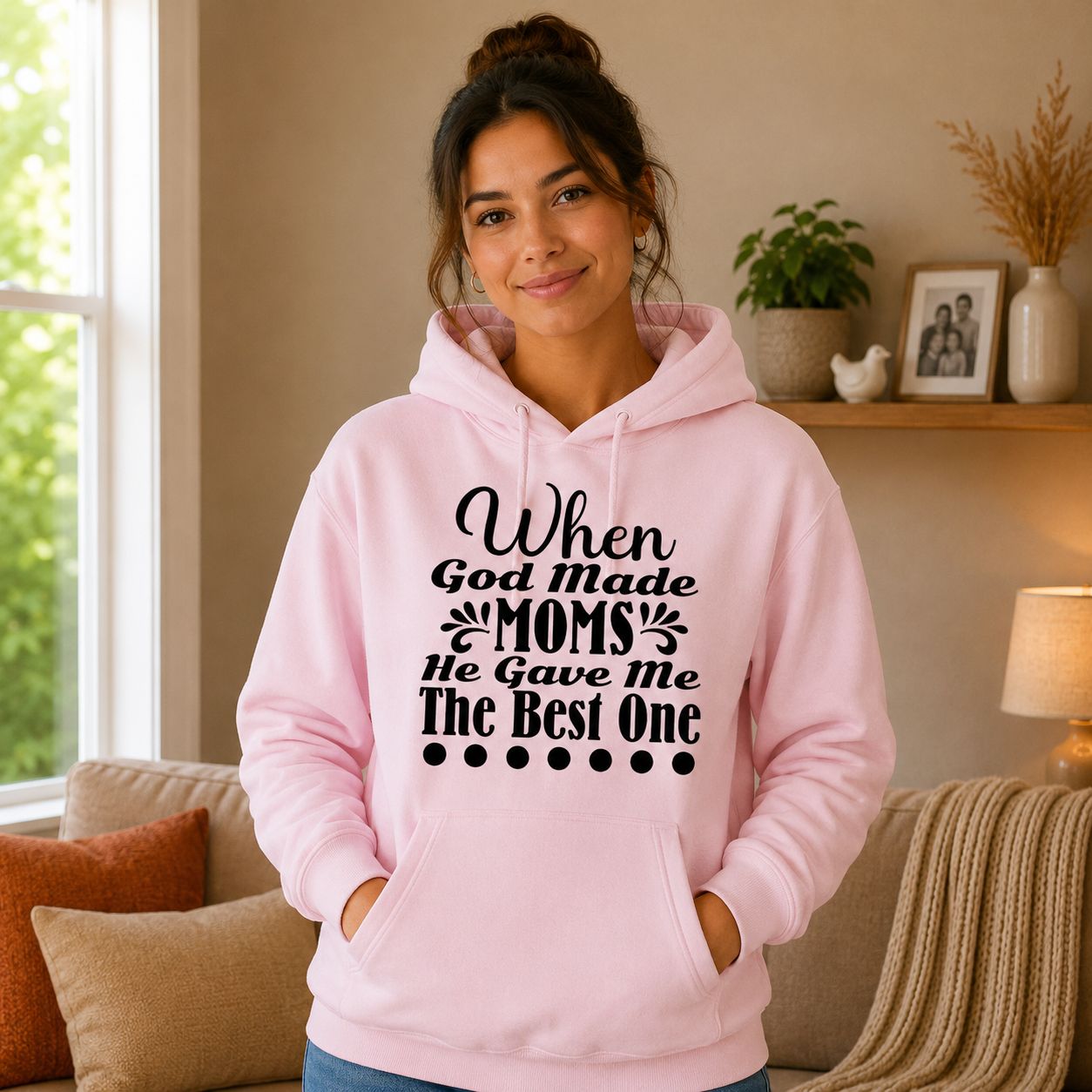 When God Made Mom's, He Gave Me The Best One Hoodie - Liefdevolle Mama Hoodie - Origineel Cadeau voor Mama