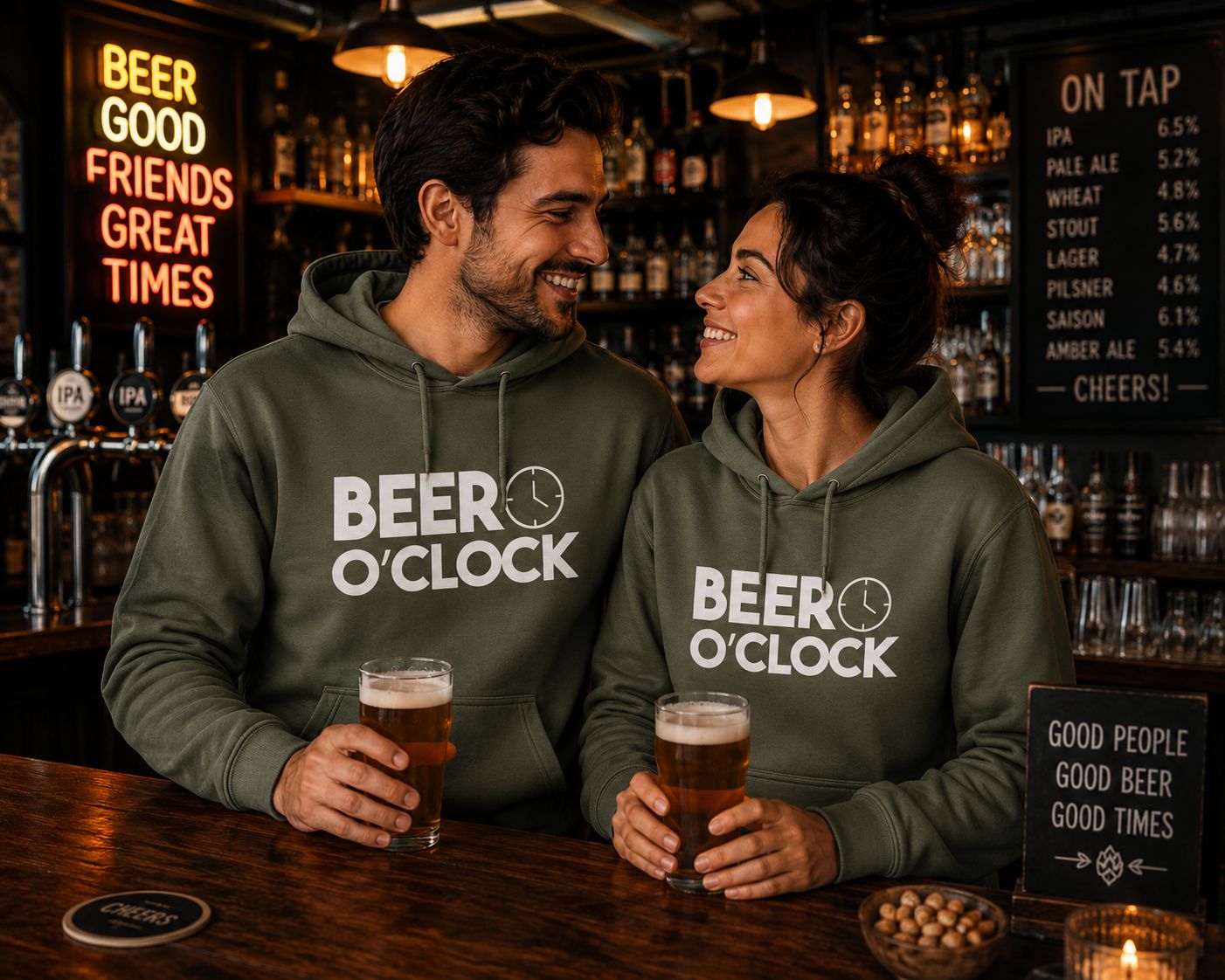 Beer O’Clock Hoodie – Funny Bier Hoodie voor Bierliefhebbers