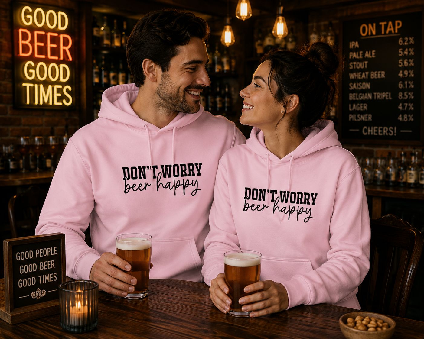 Don’t Worry Beer Happy Hoodie – Funny Bier Hoodie voor Bierliefhebbers