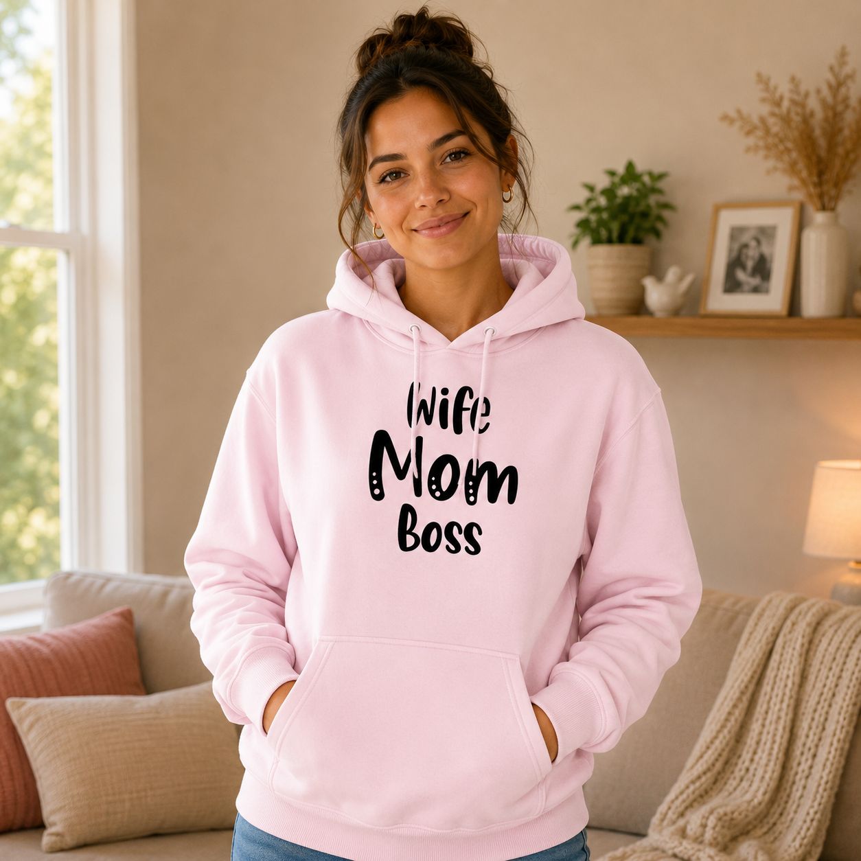 Wife Mom Boss Hoodie - Trendy Mama Hoodie - Stoer Cadeau voor Mama en Vrouw