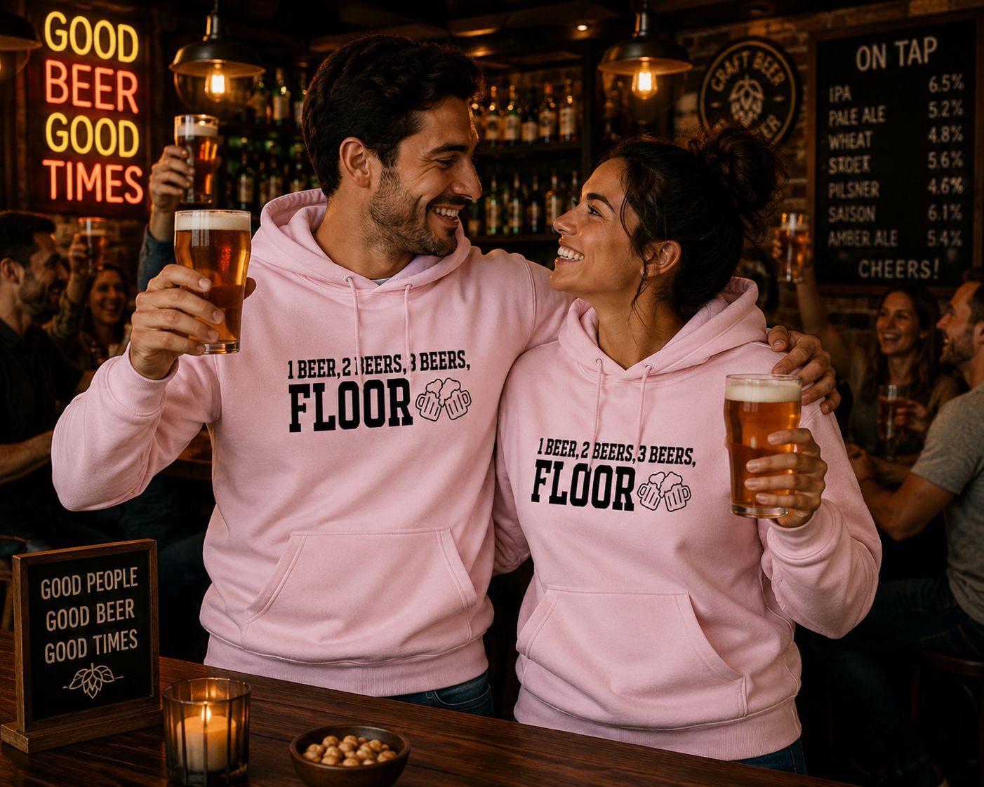 1 Beer 2 Beers 3 Beers Floor Hoodie – Funny Bier Hoodie voor Bierliefhebbers