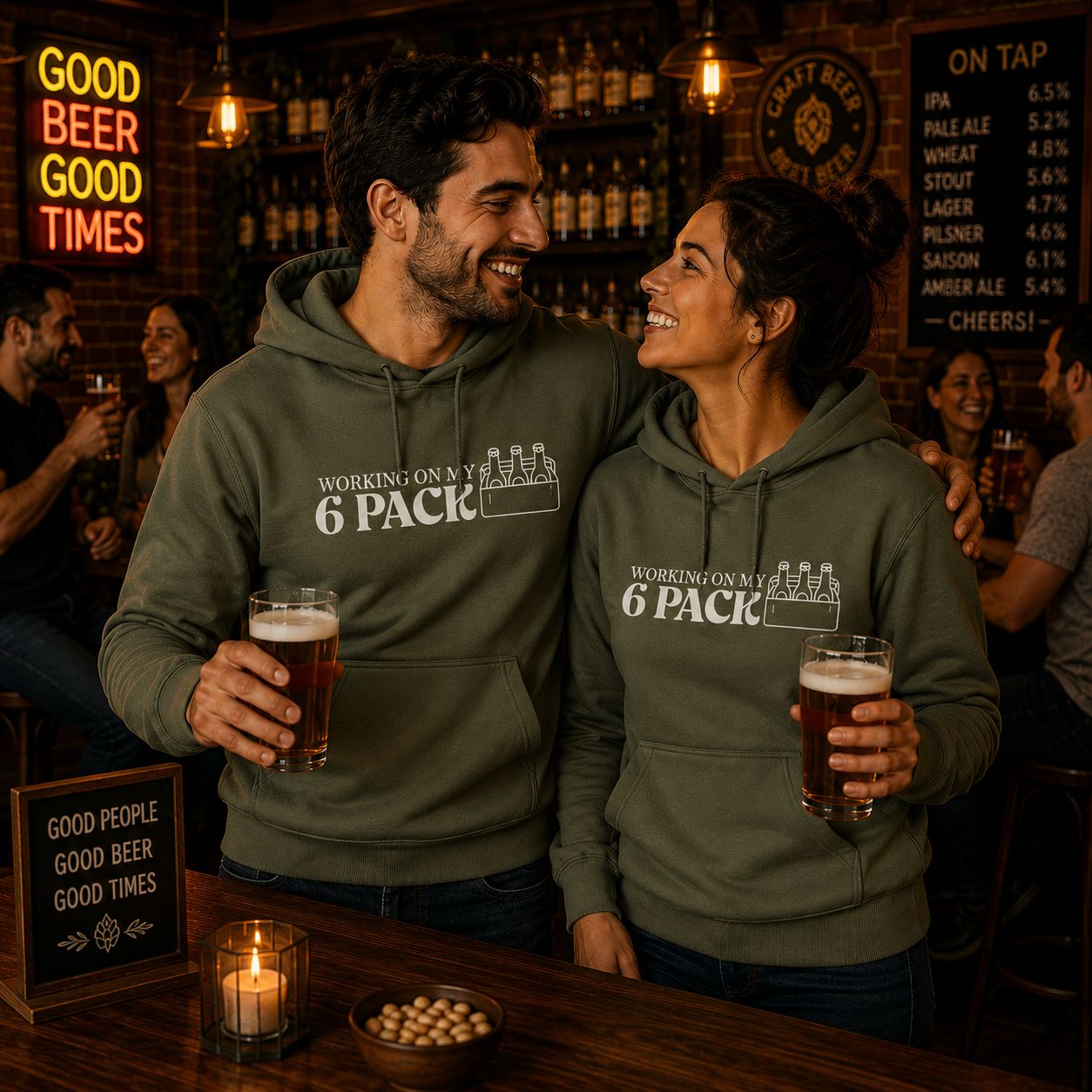 Working On My 6 Pack Hoodie – Funny Bier Hoodie voor Bierliefhebbers