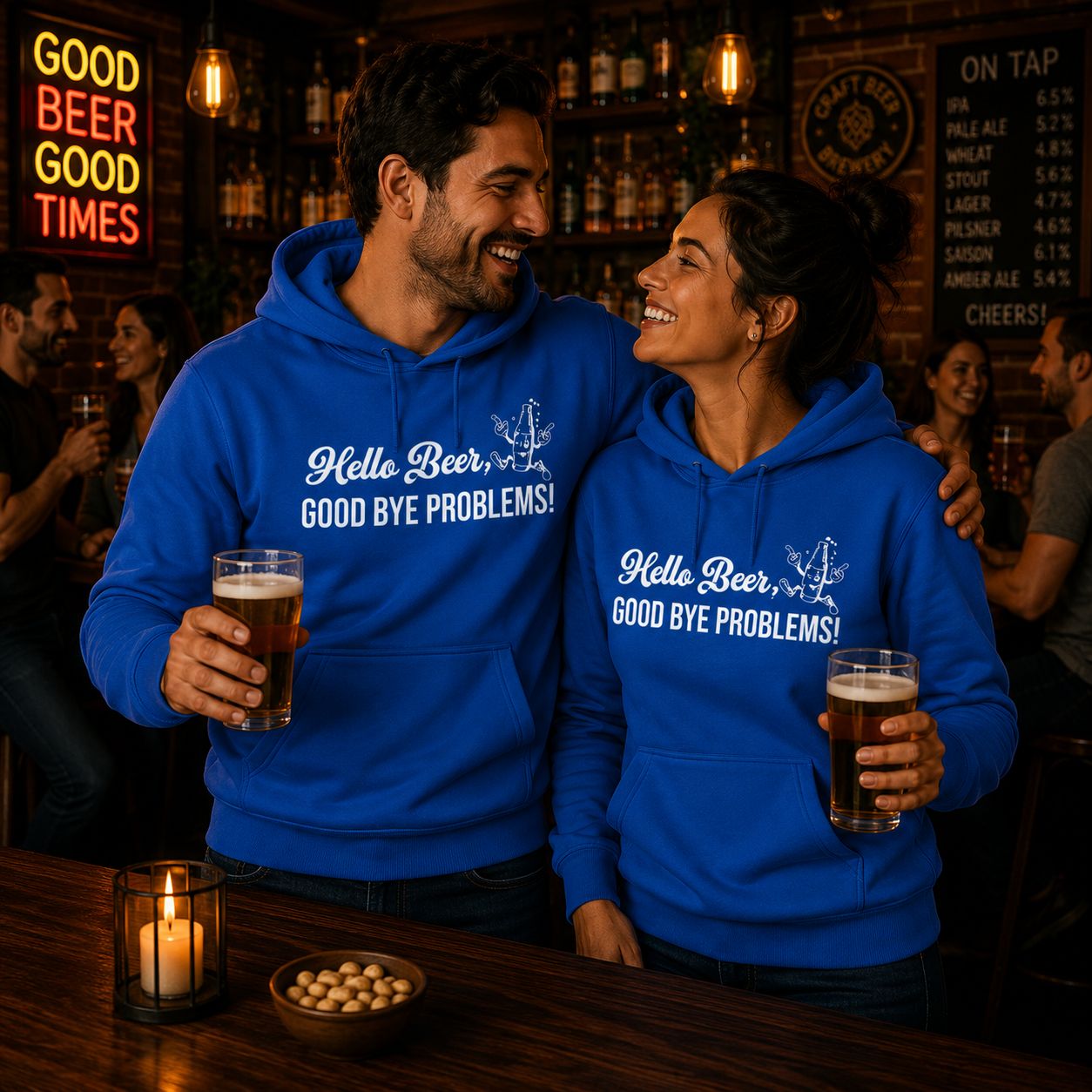 Hello Beer Goodbye Problems Hoodie – Funny Bier Hoodie voor Bierliefhebbers