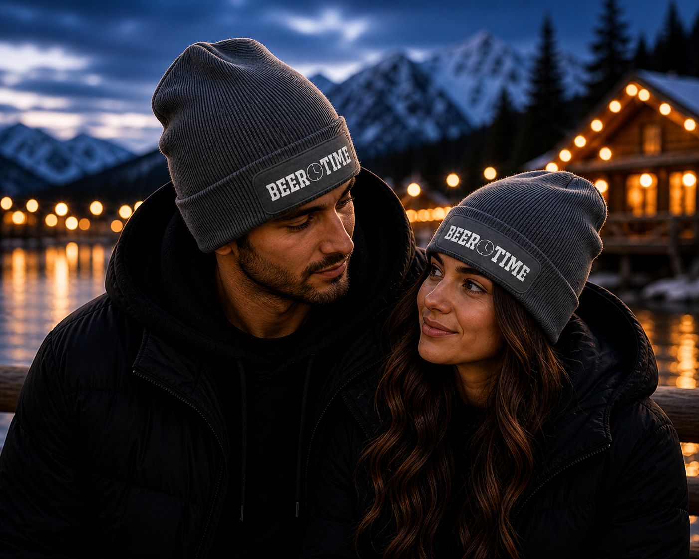 Wintermuts “Beer Time” – Grappige Biermuts voor Winter, Après-Ski &amp; Caféliefhebbers