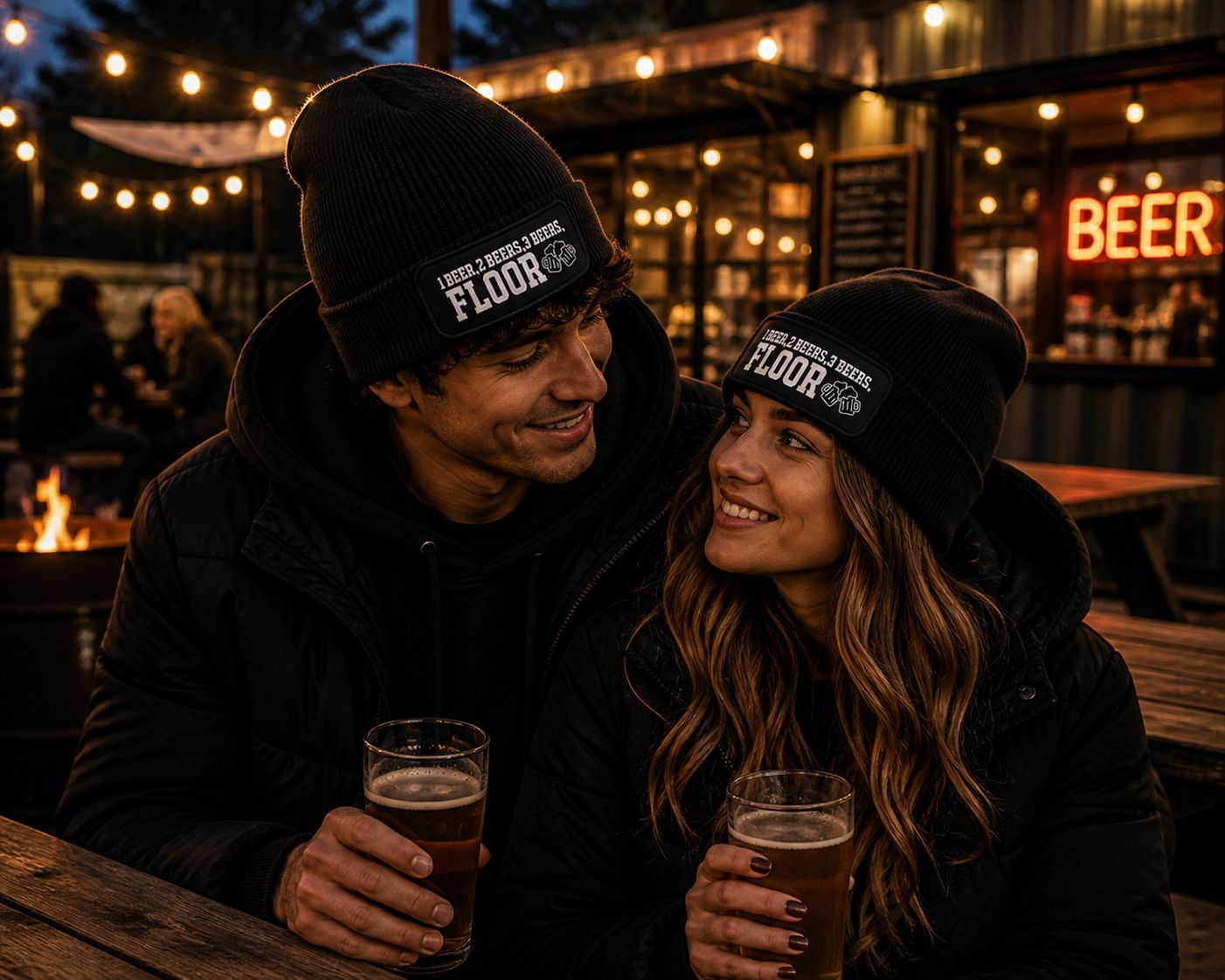 Wintermuts “1 Beer 2 Beers 3 Beers Floor” – Grappige Biermuts voor Après-Ski &amp; Feestjes