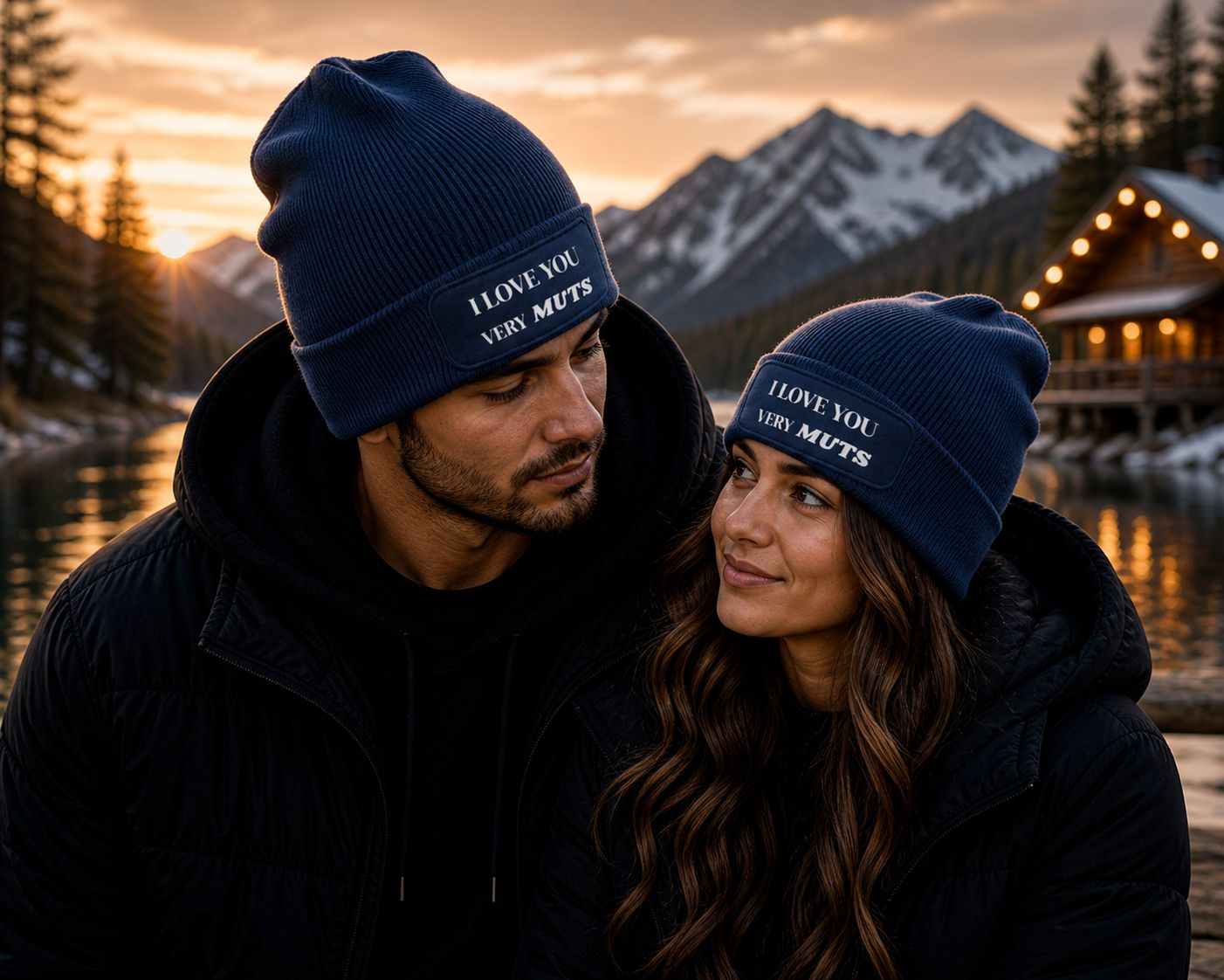 Wintermuts “I Love You Very Muts” – Grappige Liefdesmuts voor Winter, Valentijn &amp; Gezellige Dagen