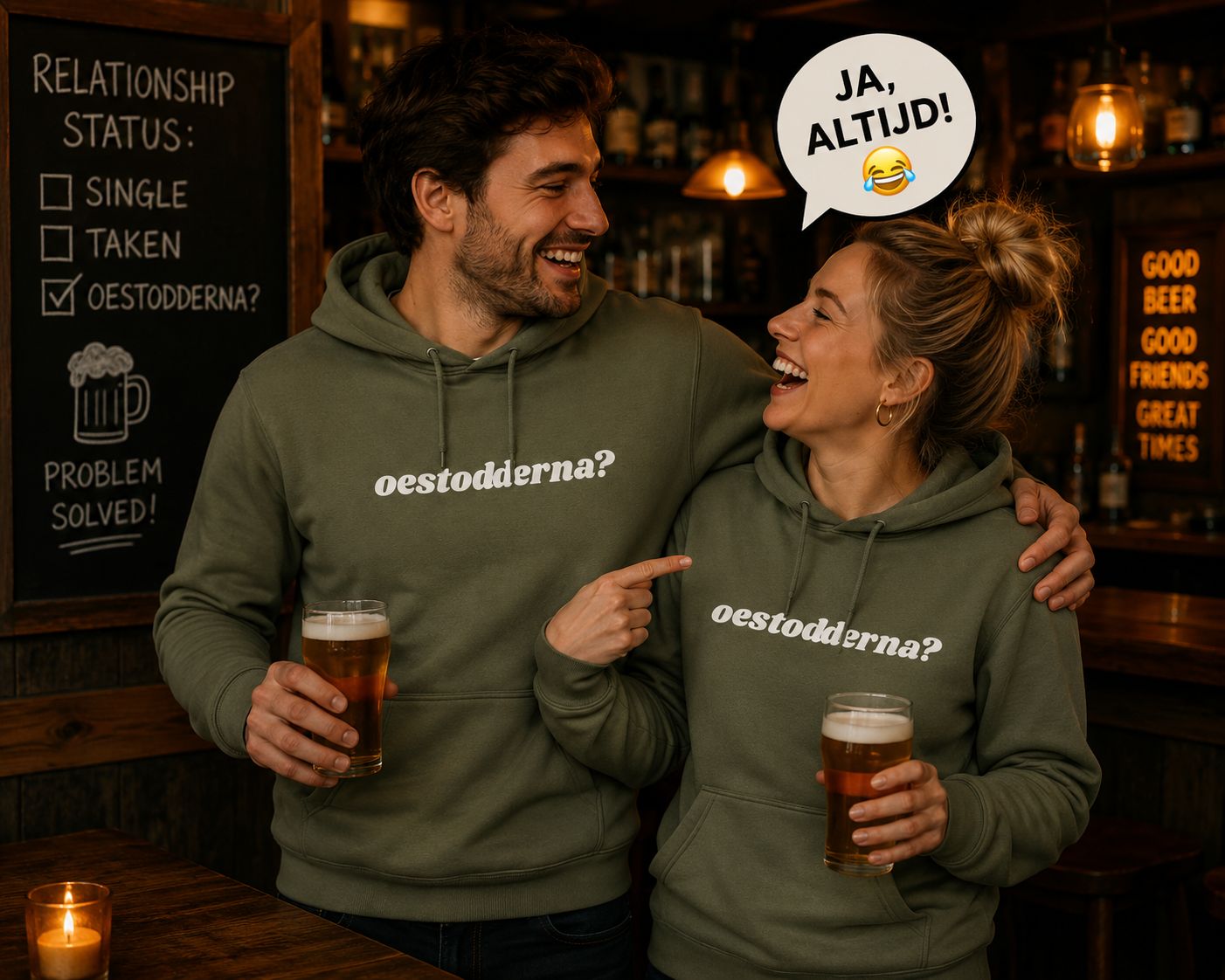 Oestodderna? Hoodie – Grappige Vlaamse Hoodie met Dialect Tekst