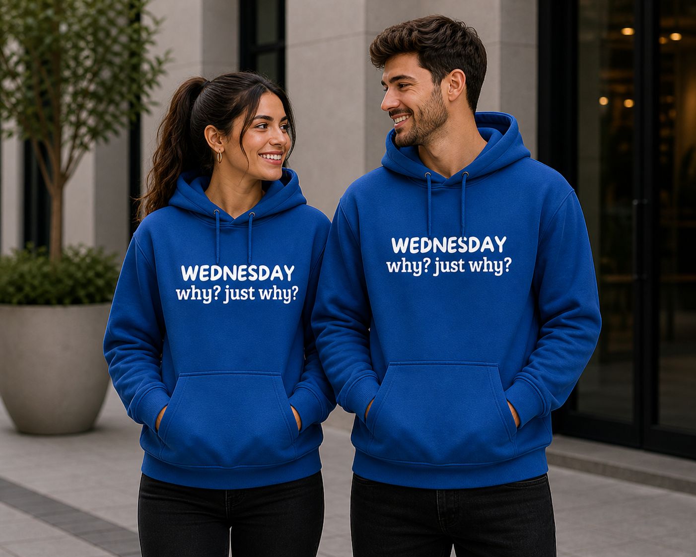 Funny Hoodie “Wednesday, Why? Just Why?” – Grappige Hoodie voor Midweek Humor &amp; Werkdagen