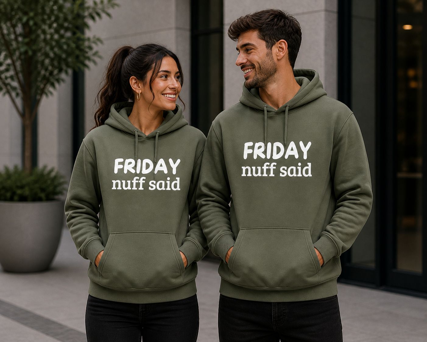 Funny Hoodie “Friday – Nuff Said” – Trendy Hoodie voor Vrijdaggevoel, Weekend &amp; Humor Lovers