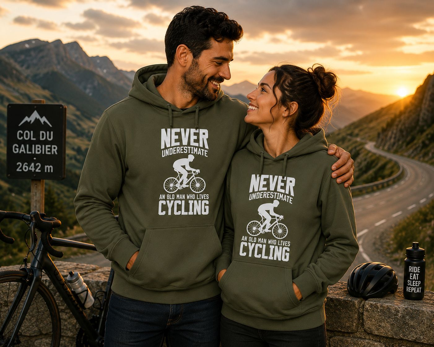 Never Underestimate An Old Man Who Loves Cycling Hoodie – Funny Wielrennen Hoodie