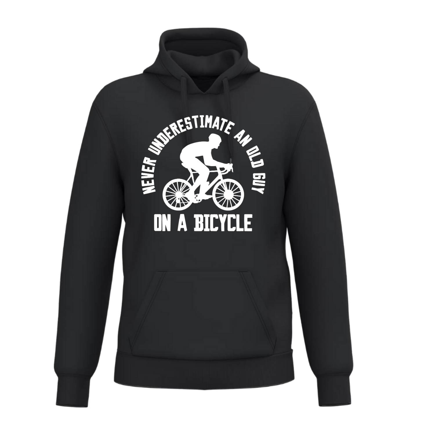 NEVER UNDERESTIMATE AN OLD GUY ON A BICYCLE(verschillende kleuren)