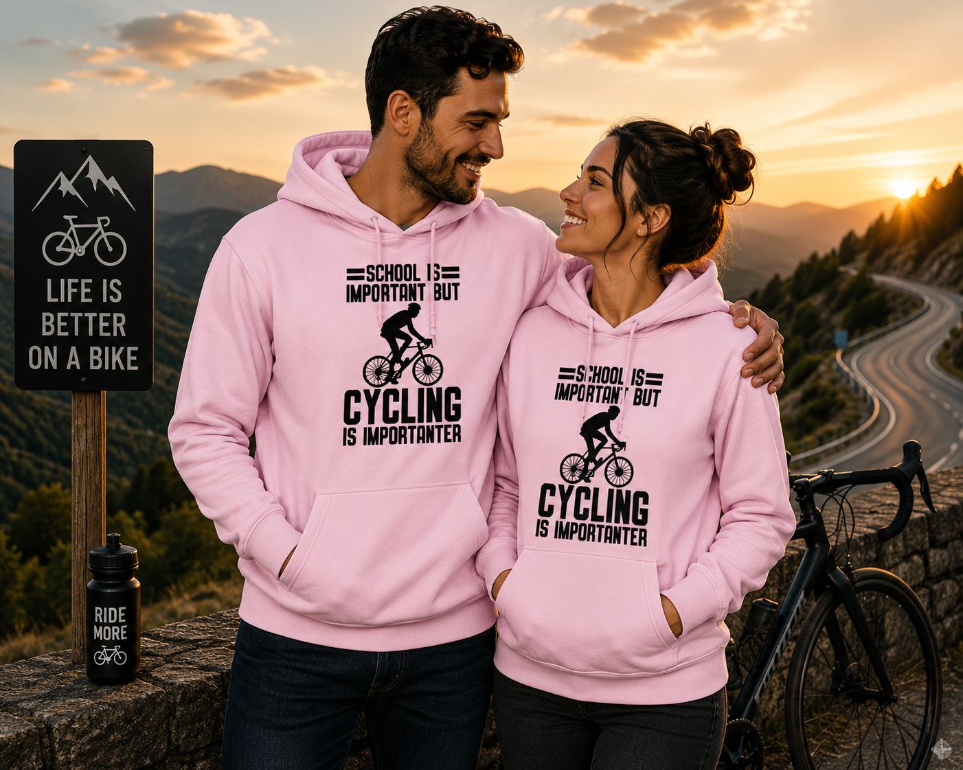 School Is Important But Cycling Is Importanter Hoodie – Funny Wielrennen Hoodie