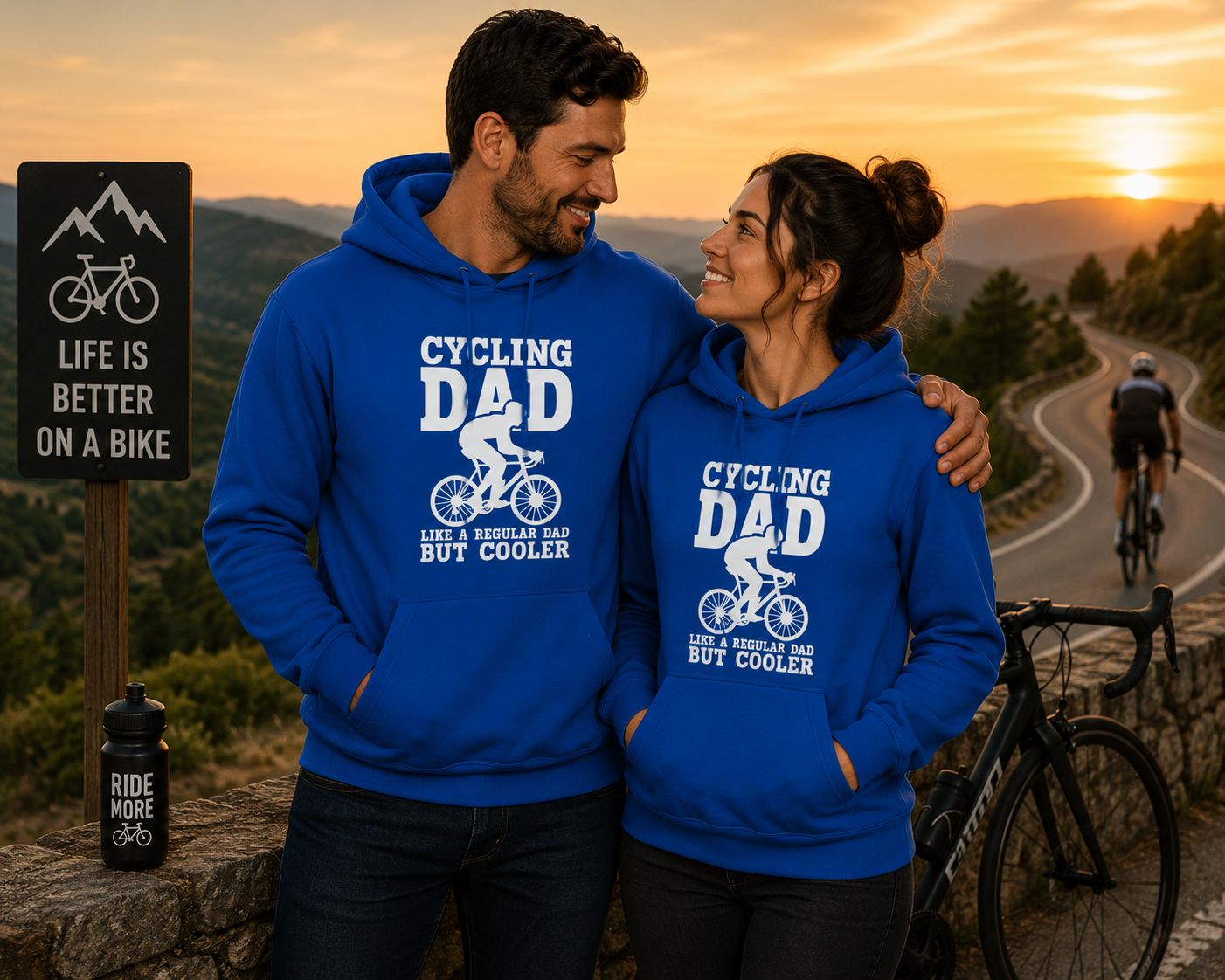Cycling Dad Hoodie – Like A Regular Dad But Cooler – Wielrennen Cadeau voor Papa