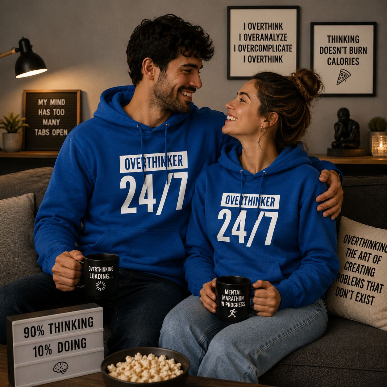 Overthinker 24/7 Hoodie - Grappige Hoodie - Leuk Cadeau voor Haar en Hem