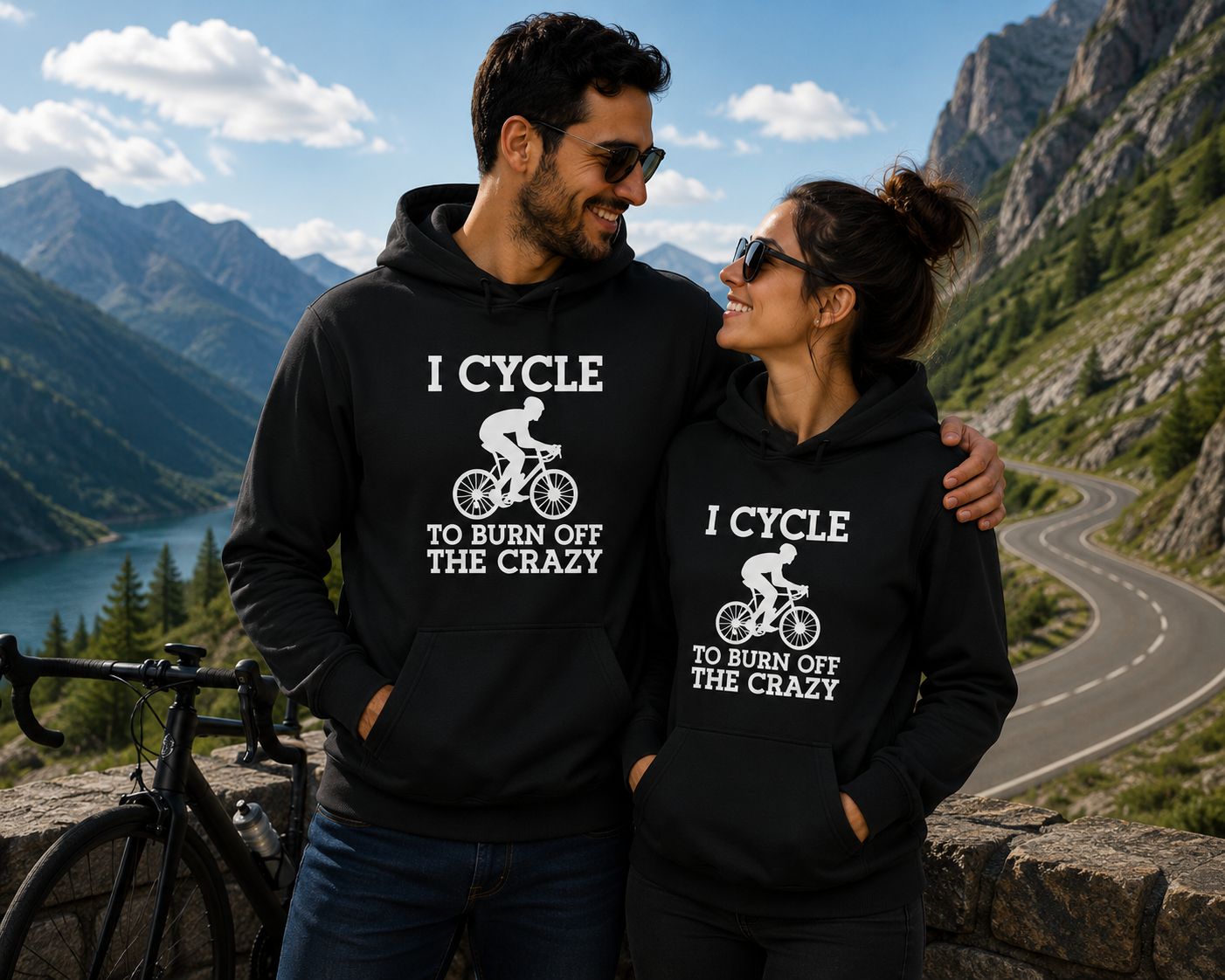 I Cycle To Burn Off The Crazy Hoodie – Funny Wielrennen Hoodie voor Fietsers