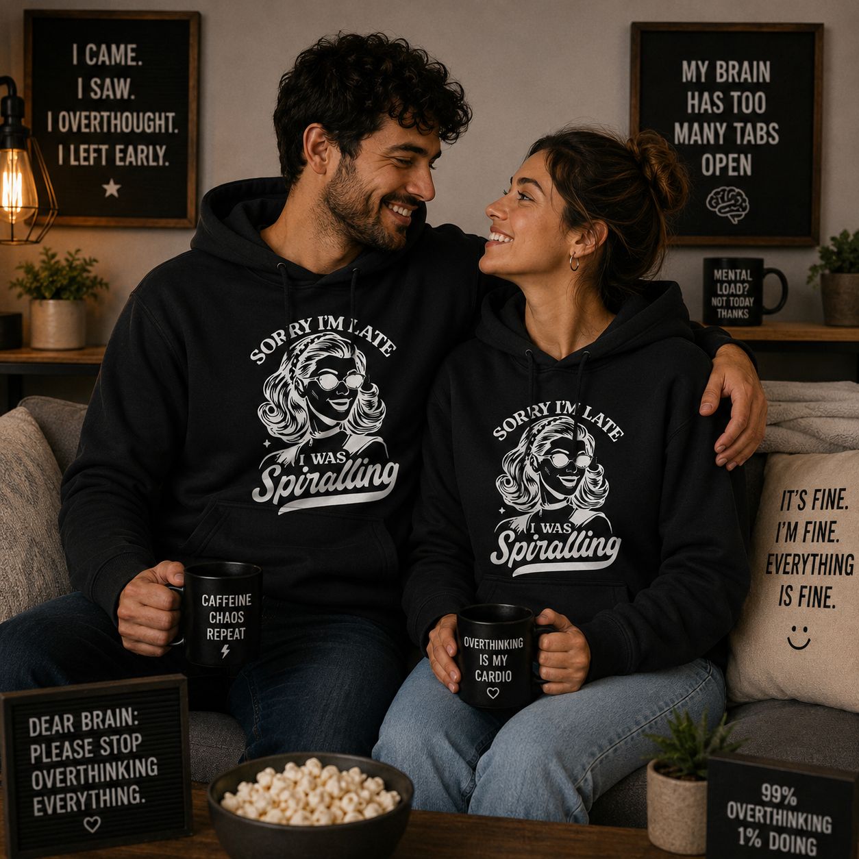 Sorry I'm Late I Was Spiralling Hoodie - Grappige Hoodie - Leuk Cadeau voor Haar en Hem
