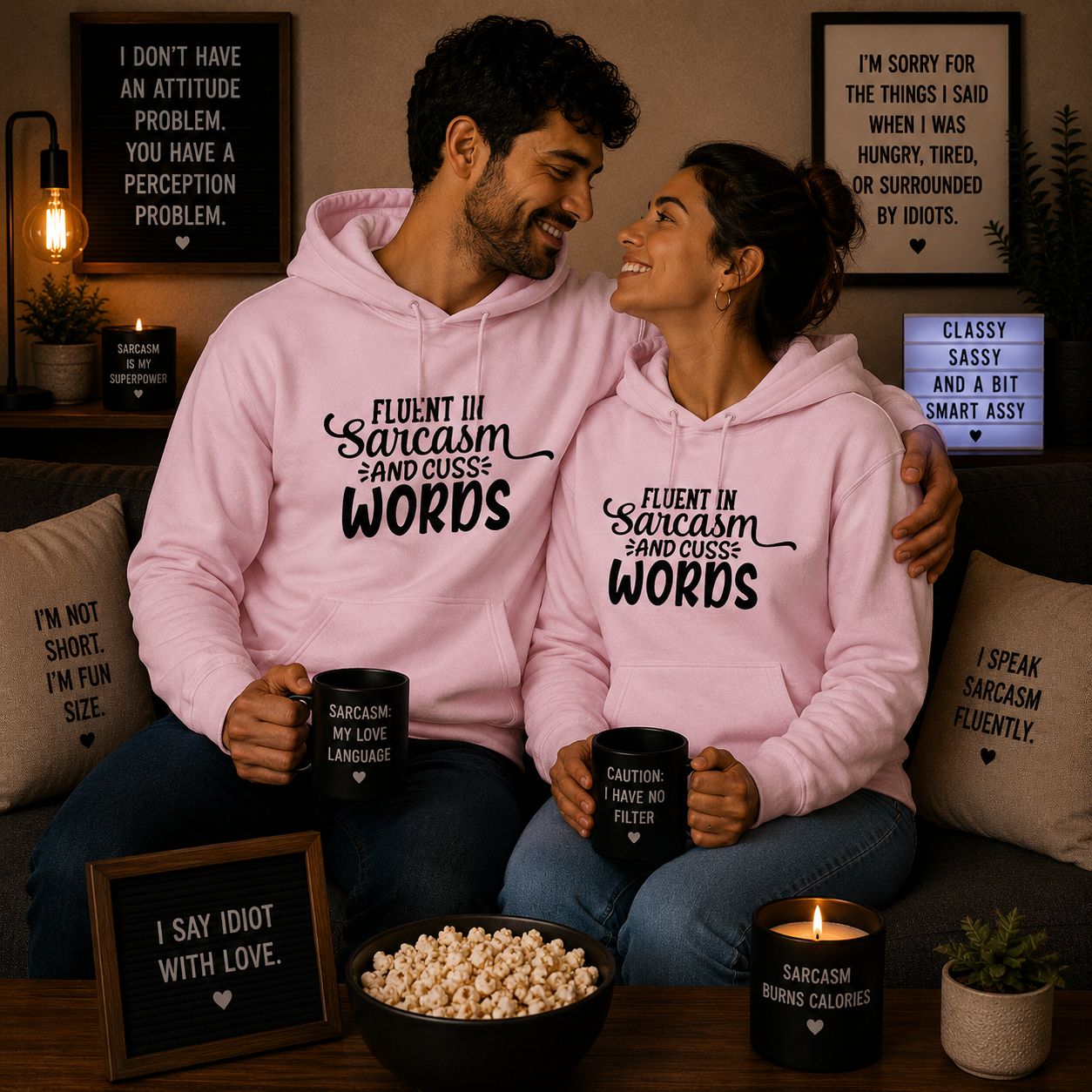 Fluent In Sarcasm And Cuss Words Hoodie - Grappige Hoodie - Leuk Cadeau voor Haar en Hem