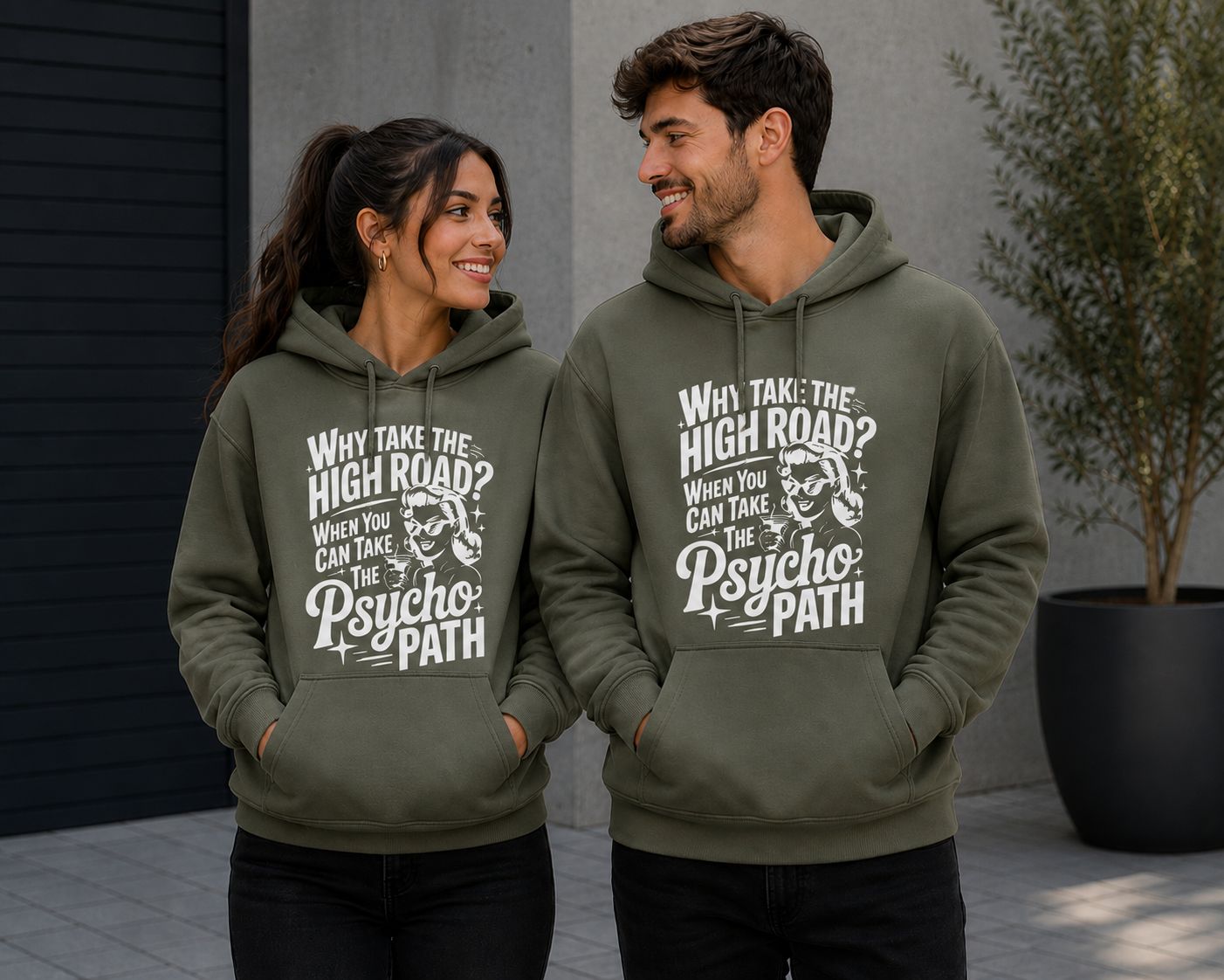 Why Take The High Road When You Can Take The Psycho Path Hoodie - Grappige Hoodie - Leuk Cadeau voor Haar en Hem
