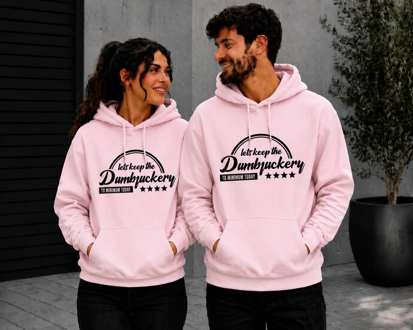 Hoodie ‘Let’s Keep The Dumbfuckery To A Minimum Today’ – Sarcastische Hoodie met Grappige Tekst