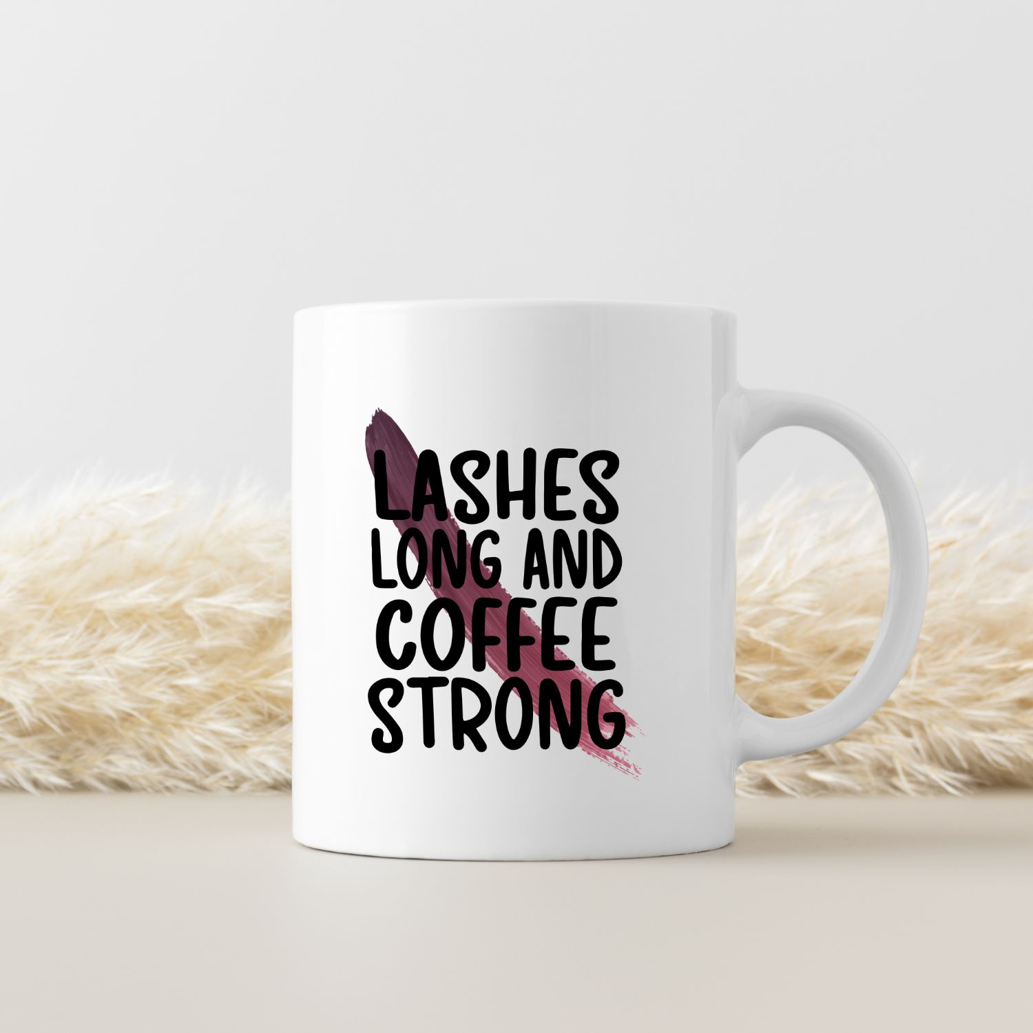LASHES LONG AND COFFEE STRONG