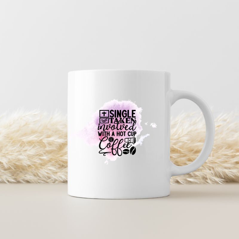 SINGLE TAKEN INVOLVED WITH A HOT CUP COFFEE