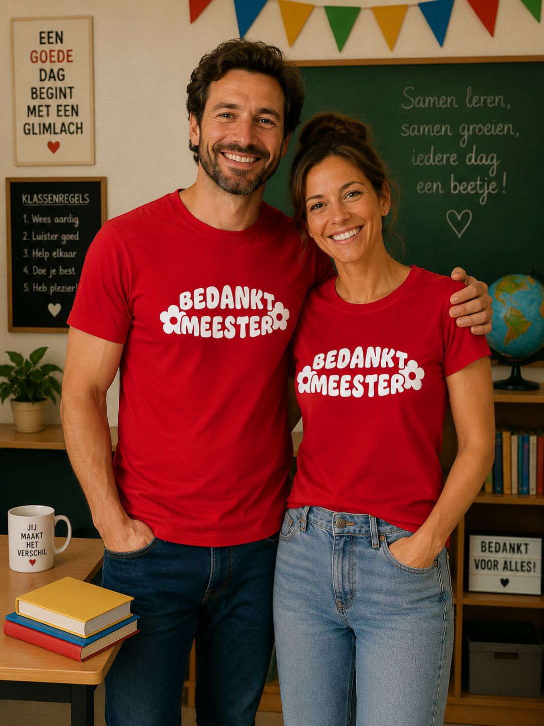 Bedankt Meester - T-Shirt – Origineel Bedankje voor Meester &amp; Einde Schooljaar
