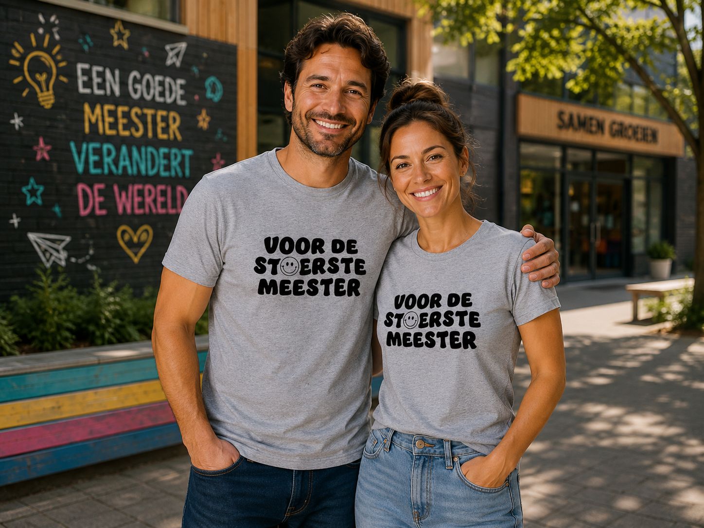 Voor De Stoerste Meester - T-Shirt – Origineel Cadeau voor Meester &amp; Einde Schooljaar