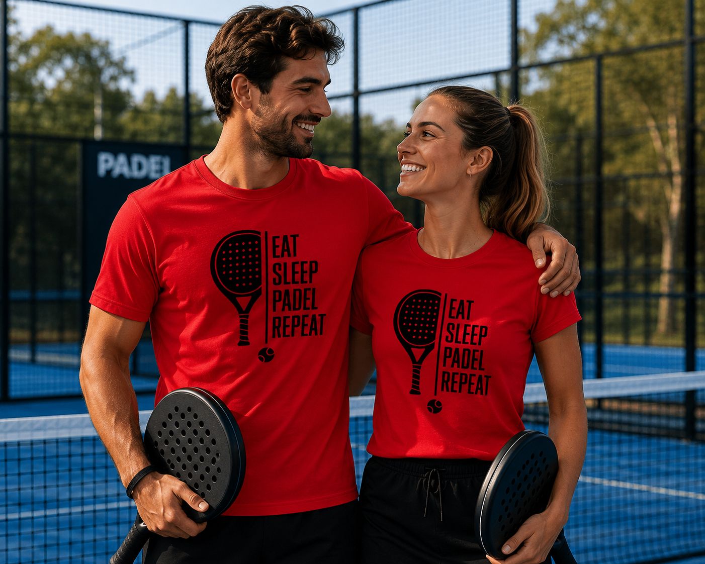 Eat Sleep Padel Repeat T-Shirt - Stoere Padel T-Shirt - Leuk Cadeau voor Padel Liefhebbers