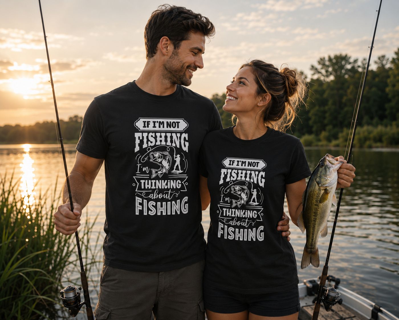 If I'm Not Fishing I'm Thinking About Fishing T-Shirt - Grappige Visser T-Shirt - Leuk Cadeau voor Vissers