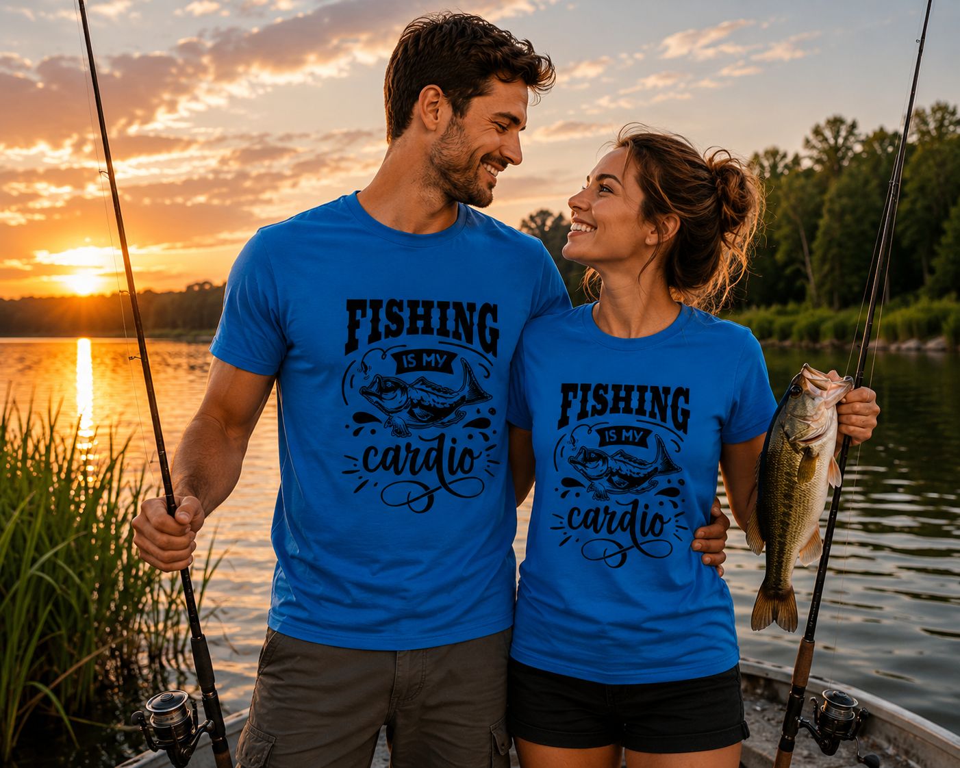 Fishing Is My Cardio T-Shirt - Grappige Visser T-Shirt - Leuk Cadeau voor Vissers