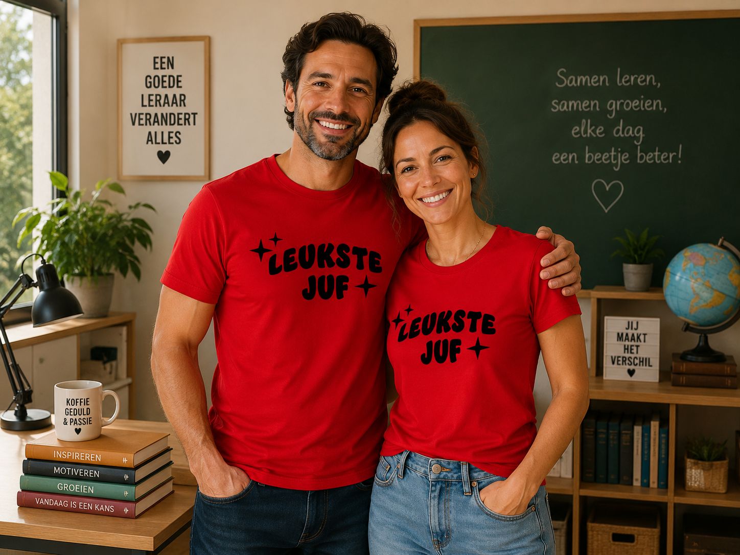 Leukste Juf - T-Shirt – Origineel Cadeau voor de Liefste Juf &amp; Einde Schooljaar