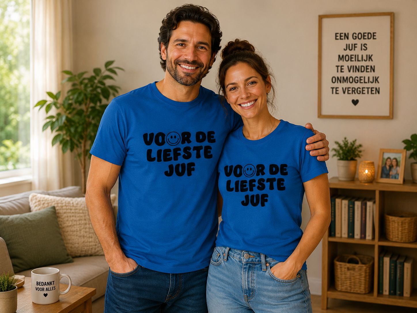 Voor De Leukste Juf - T-Shirt – Lief Cadeau voor Juf &amp; Einde Schooljaar