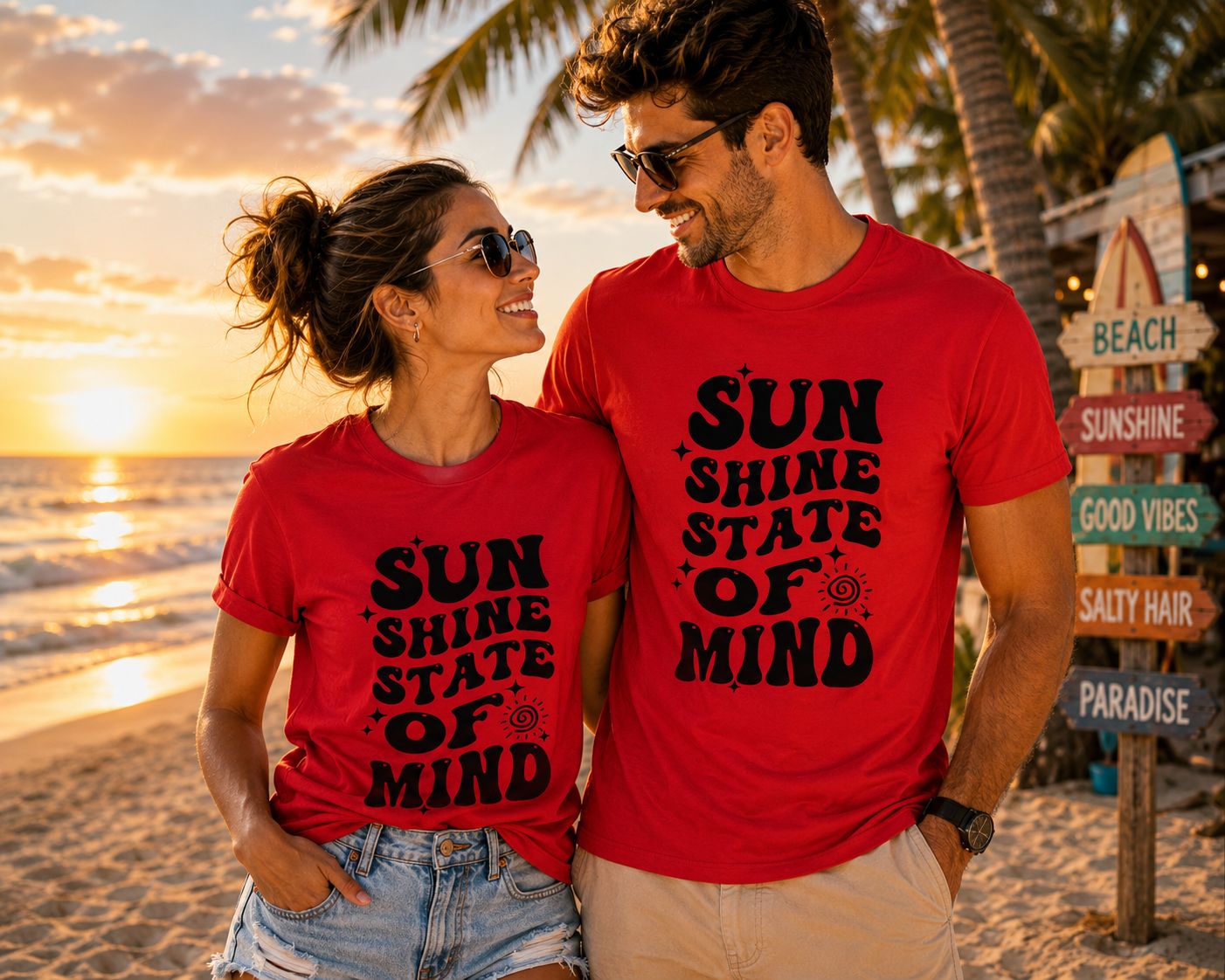 Sun Shine State Of Mind T-Shirt - Grappige Zomer T-Shirt - Leuk Cadeau voor Zomerliefhebbers