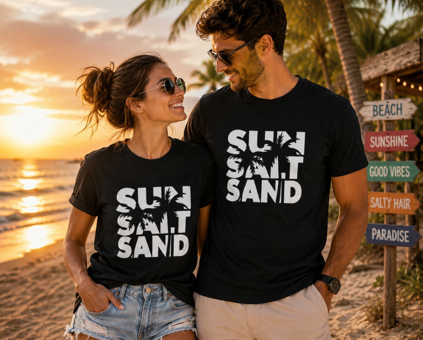 Sun Salt Sand T-Shirt - Grappige Zomer T-Shirt - Leuk Cadeau voor Strandliefhebbers