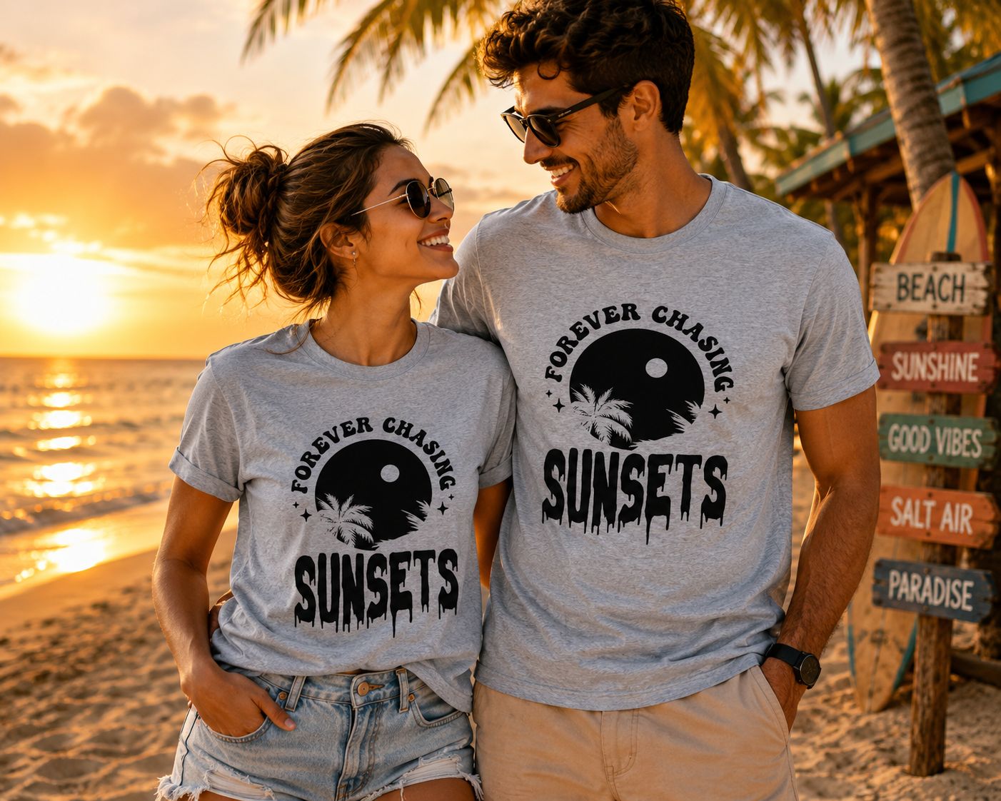 Forever Chasing Sunsets T-Shirt - Grappige Zomer T-Shirt - Leuk Cadeau voor Zomerliefhebbers