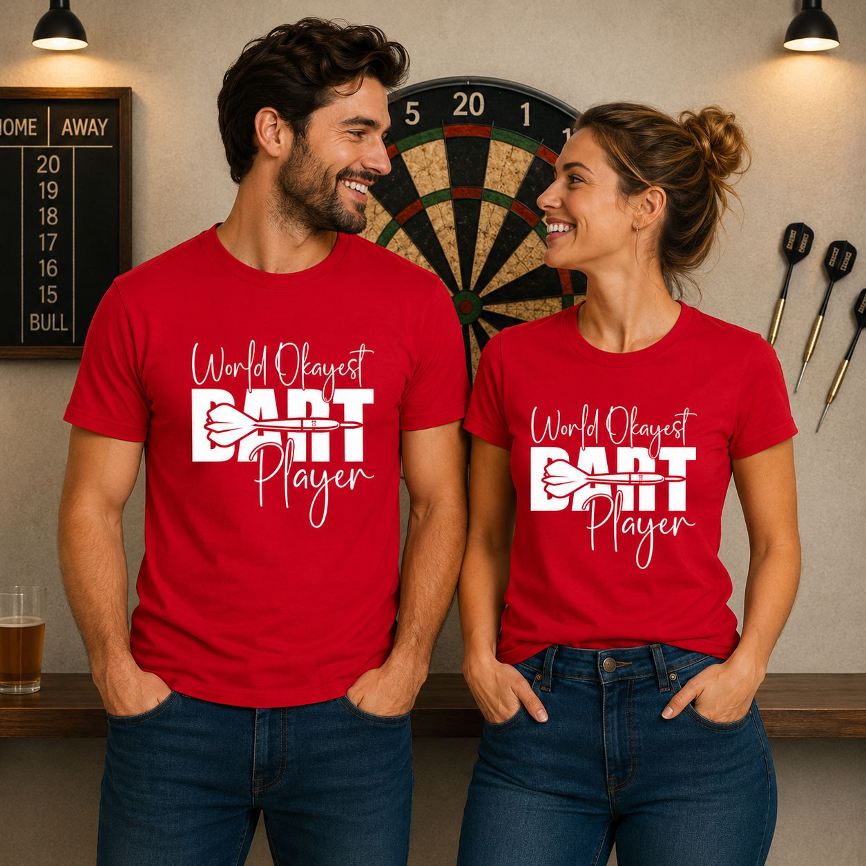 World Okayest Dart Player T-Shirt - Grappige Darts T-Shirt - Leuk Cadeau voor Dartsliefhebbers