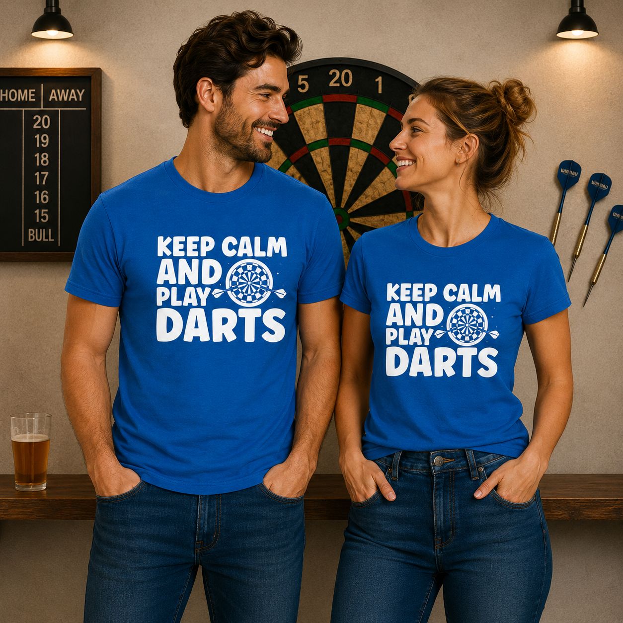 Keep Calm And Play Darts T-Shirt - Grappige Darts T-Shirt - Leuk Cadeau voor Dartsliefhebbers